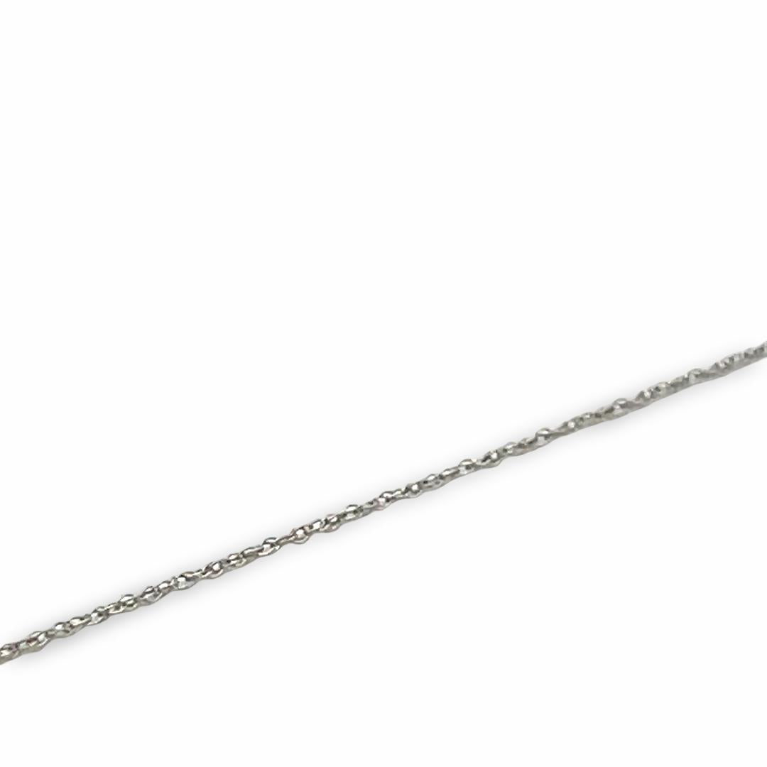 14K White Gold Cross Pendant Necklace 0.26 Carat Round G VS Diamonds 18 Inch