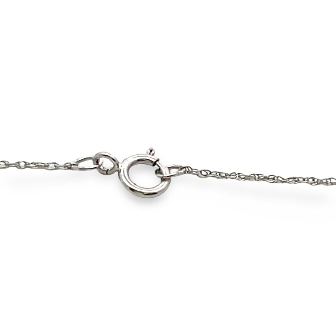 14K White Gold Cross Pendant Necklace 0.26 Carat Round G VS Diamonds 18 Inch