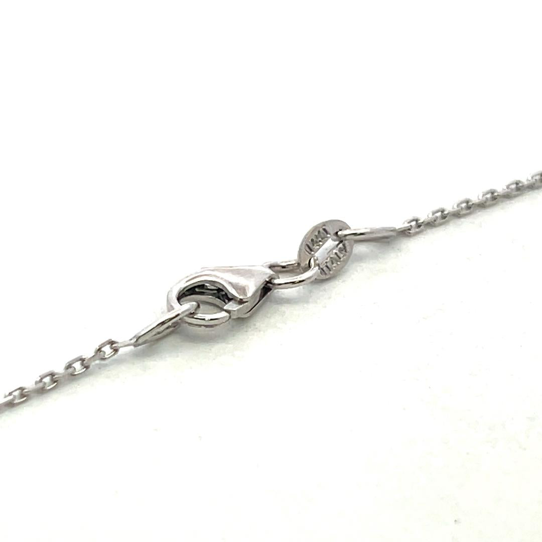 14K White Gold Cross Pendant Necklace 0.34 Carat Round G VS Diamonds 18 Inch