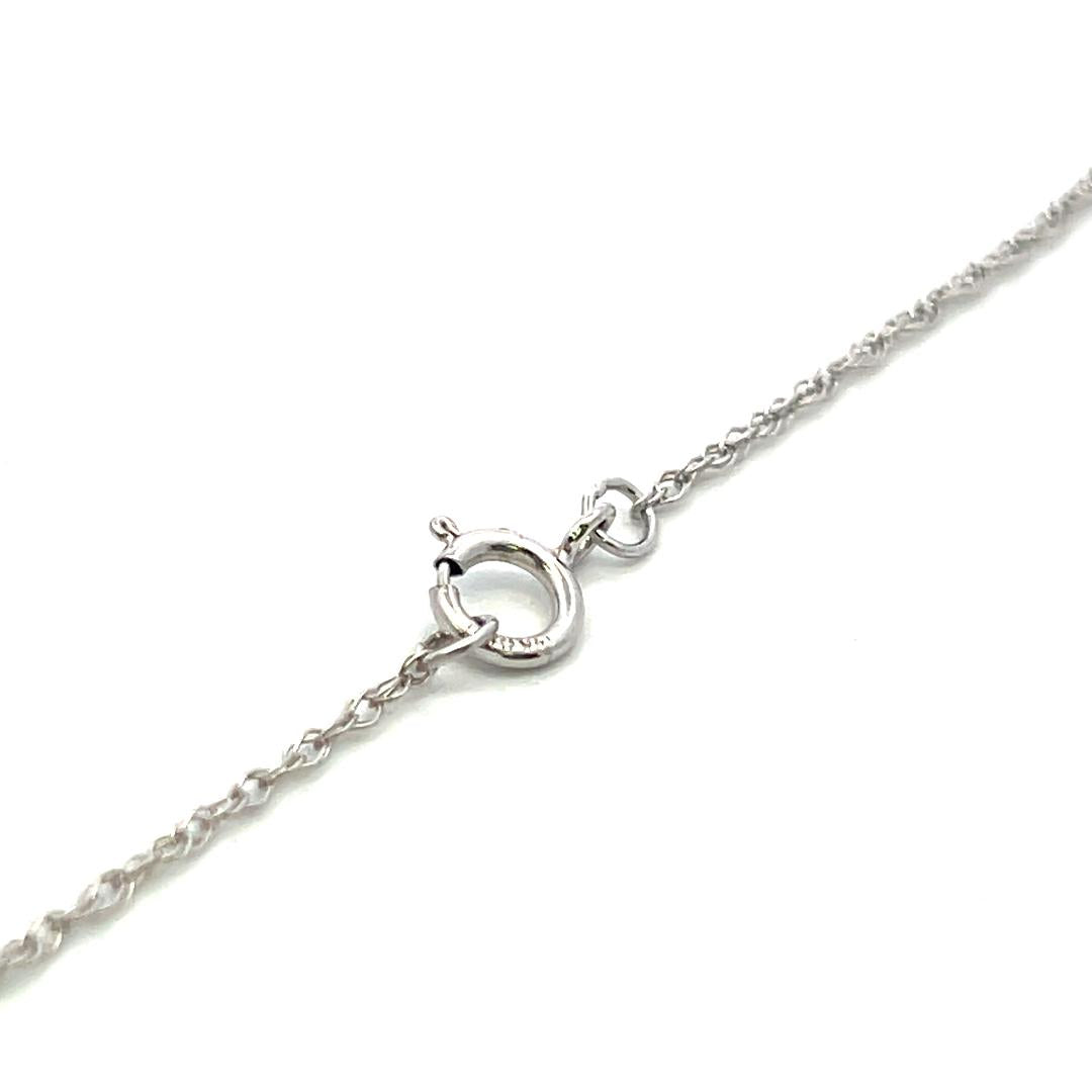 14K White Gold Cross Pendant Necklace 0.62 Carat Round G VS Diamonds 18 Inch