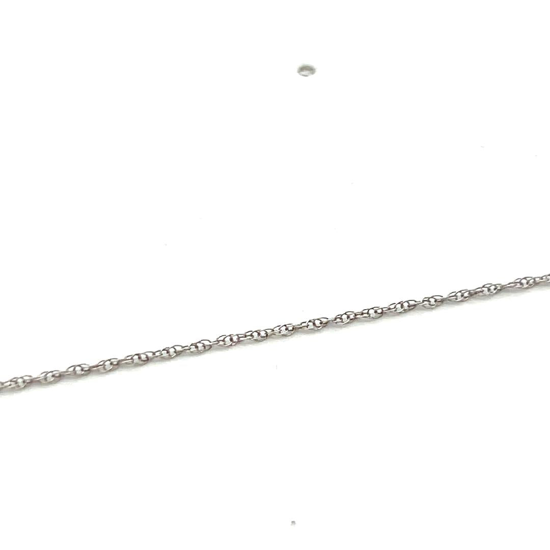 14K White Gold Cross Pendant Necklace 0.06 Carat Round G VS Diamonds 18 Inch