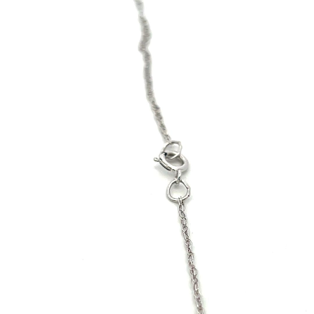 14K White Gold Cross Pendant Necklace 0.06 Carat Round G VS Diamonds 18 Inch