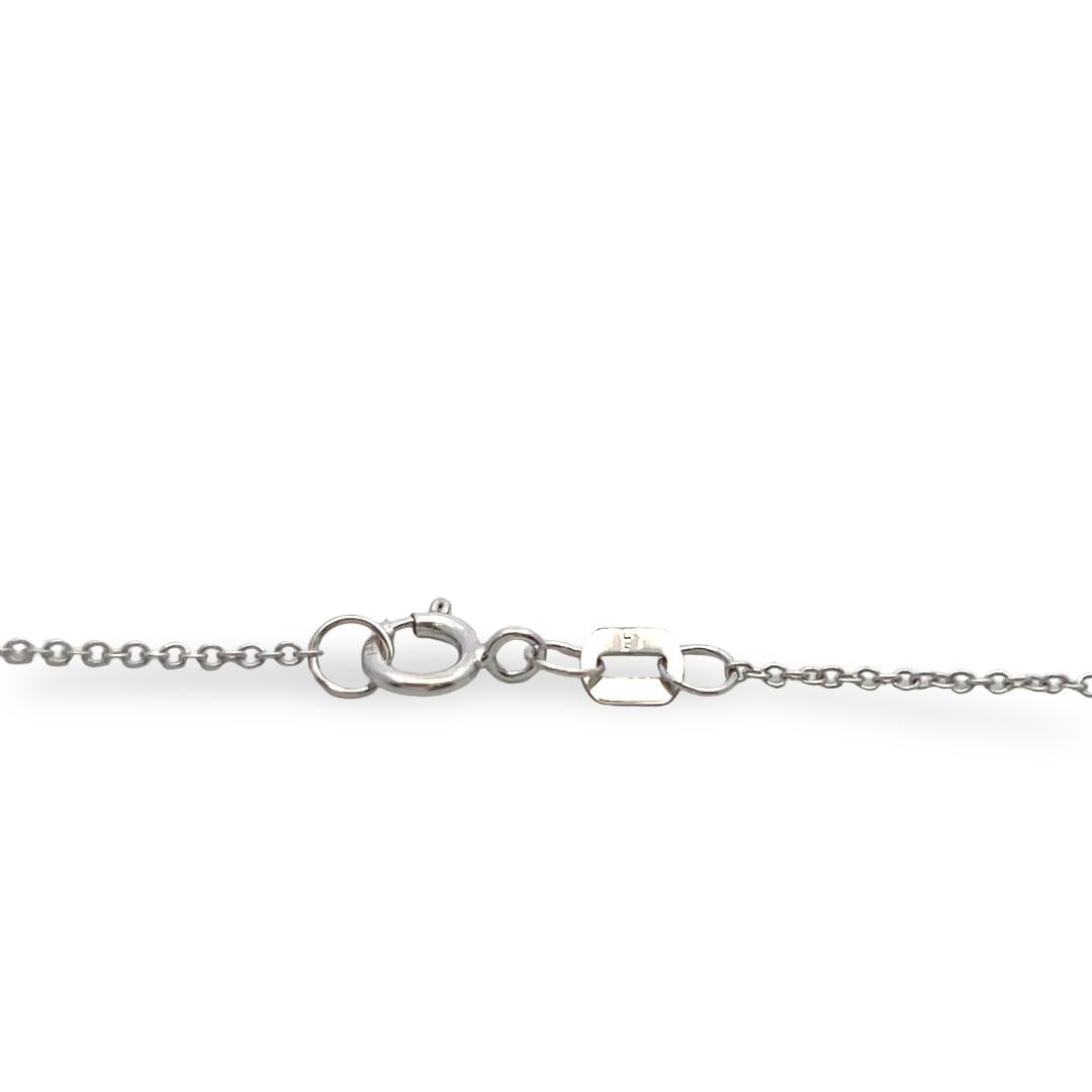 14K White Gold Cross Pendant Neckalce with 0.25 Carat Round G VS Diamonds 18in