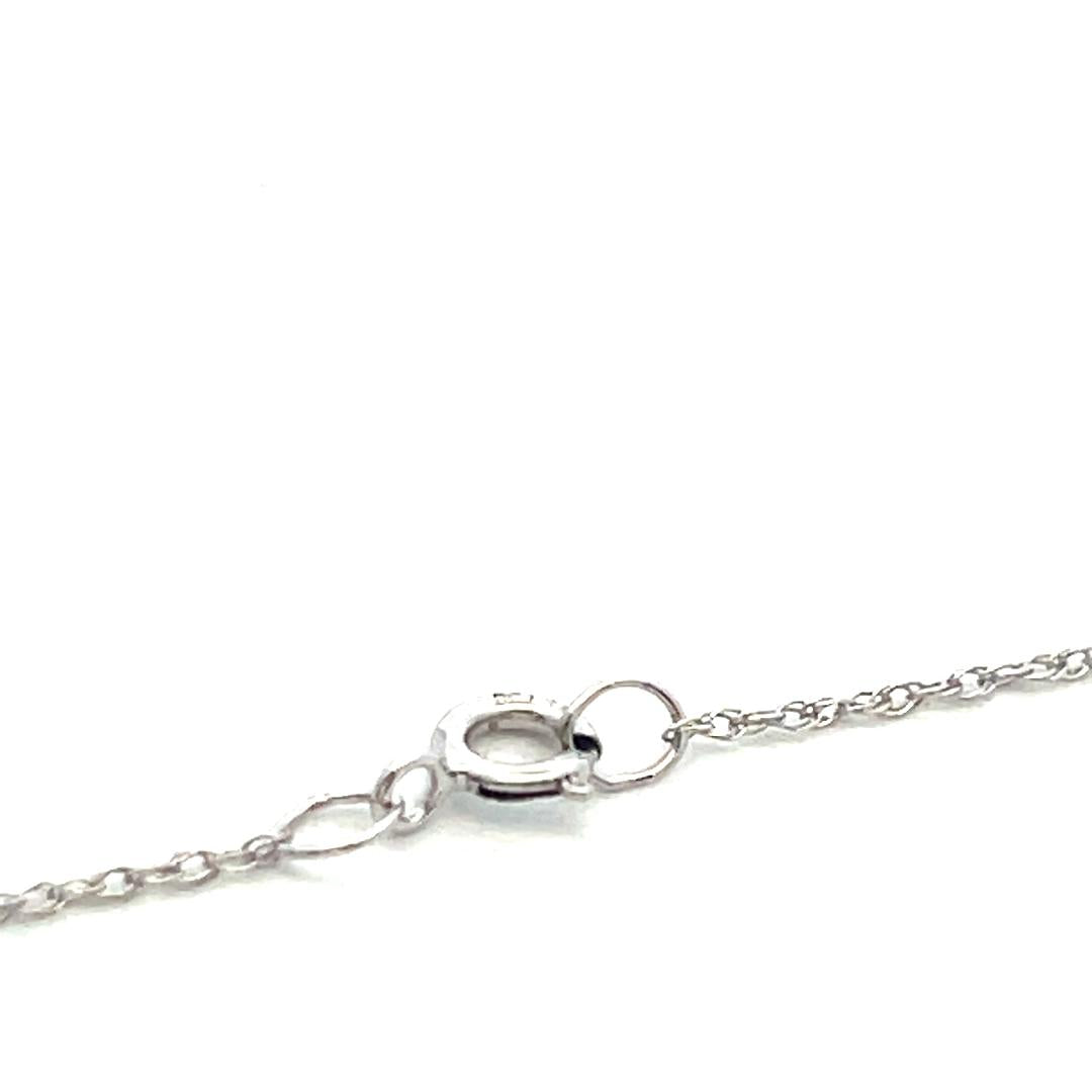 14K White Gold Cross Pendant Necklace with 0.24 Carat Round G VS Diamonds