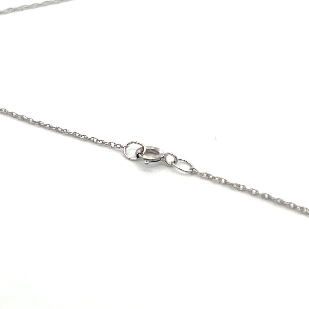14K White Gold Cross Pendant Necklace 0.33 Carat Round G VS Diamonds 18 Inch