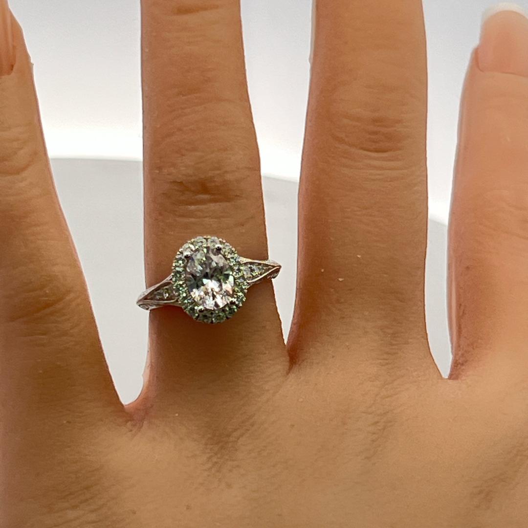 14K White Gold Engagement Ring with 0.72ct Round & 1.50 Ct Lab-Grown Diamonds