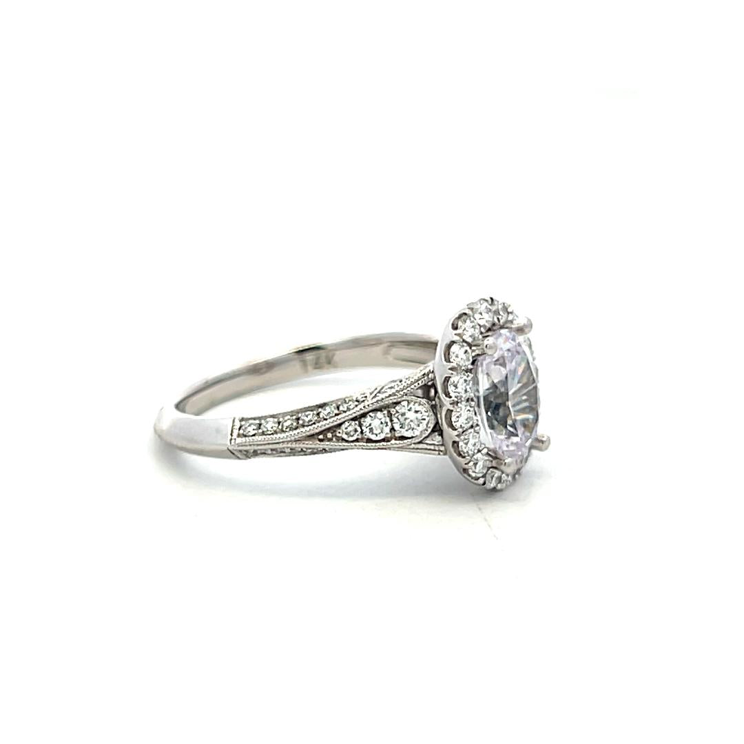 14K White Gold Engagement Ring with 0.72ct Round & 1.50 Ct Lab-Grown Diamonds
