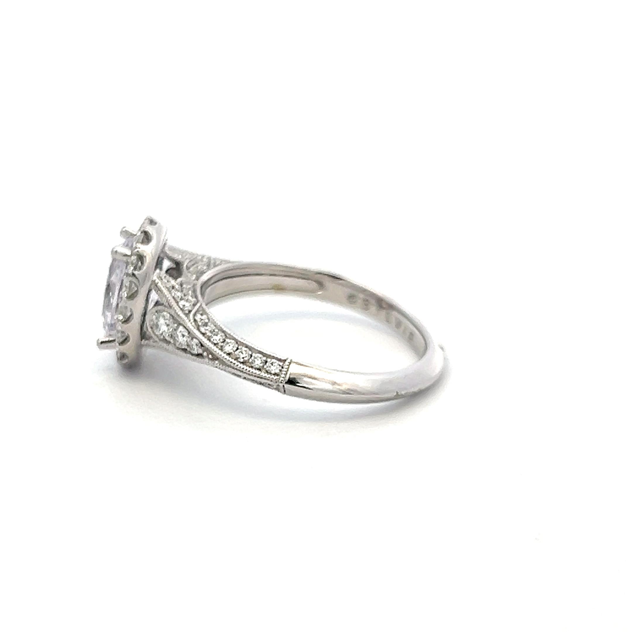 14K White Gold Engagement Ring with 0.72ct Round & 1.50 Ct Lab-Grown Diamonds