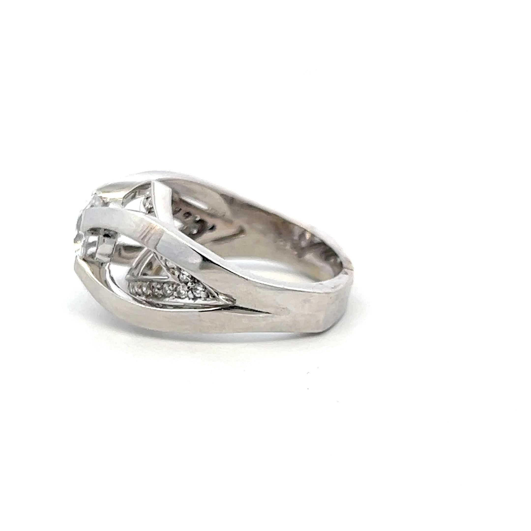 14K White Gold Engagement Ring 0.36ct Natural and 1.20 Ct Lab-Grown Diamonds