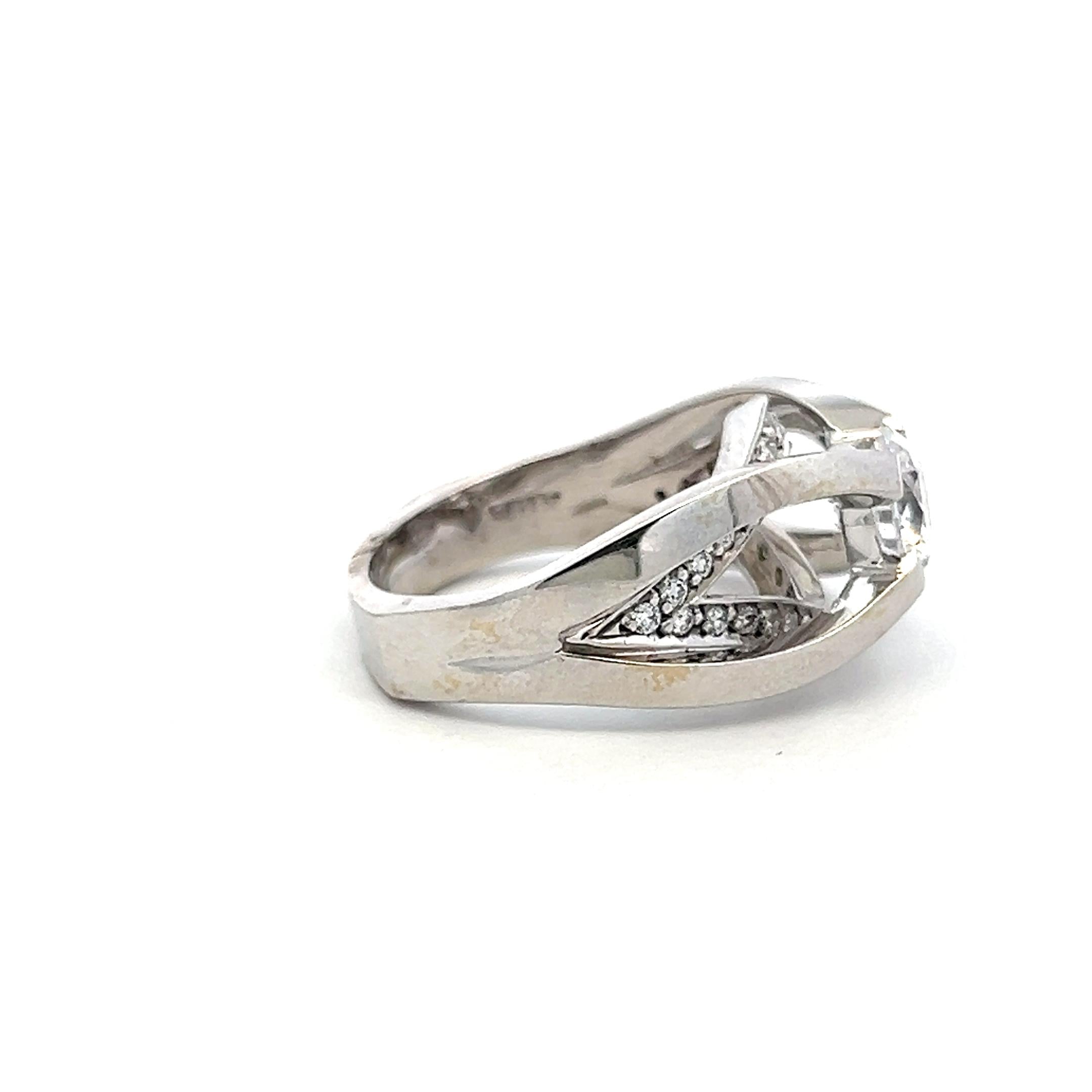 14K White Gold Engagement Ring 0.36ct Natural and 1.20 Ct Lab-Grown Diamonds