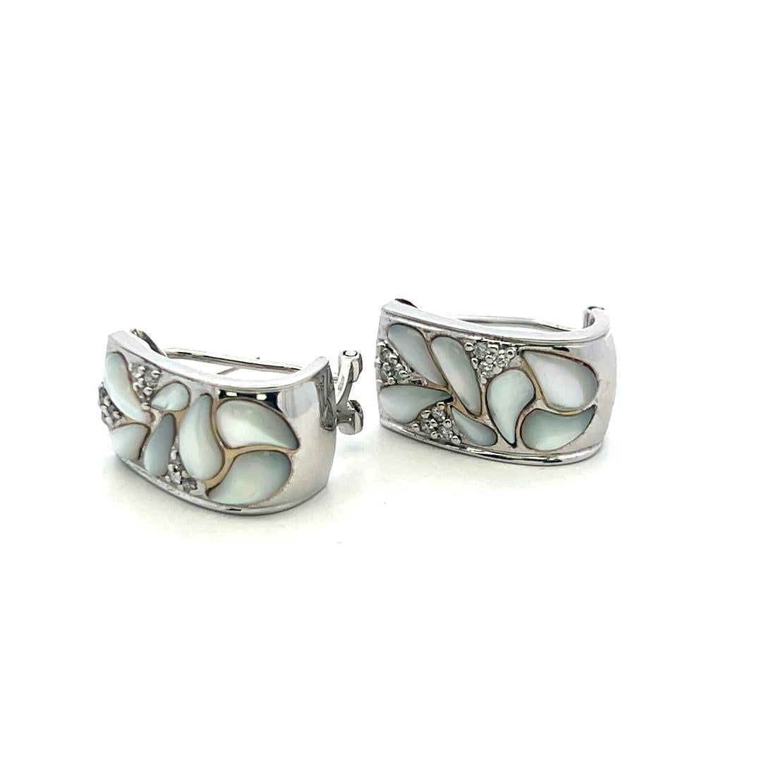 14K White Gold Clip-On Earrings with 0.2 Carat Round I SI Diamonds