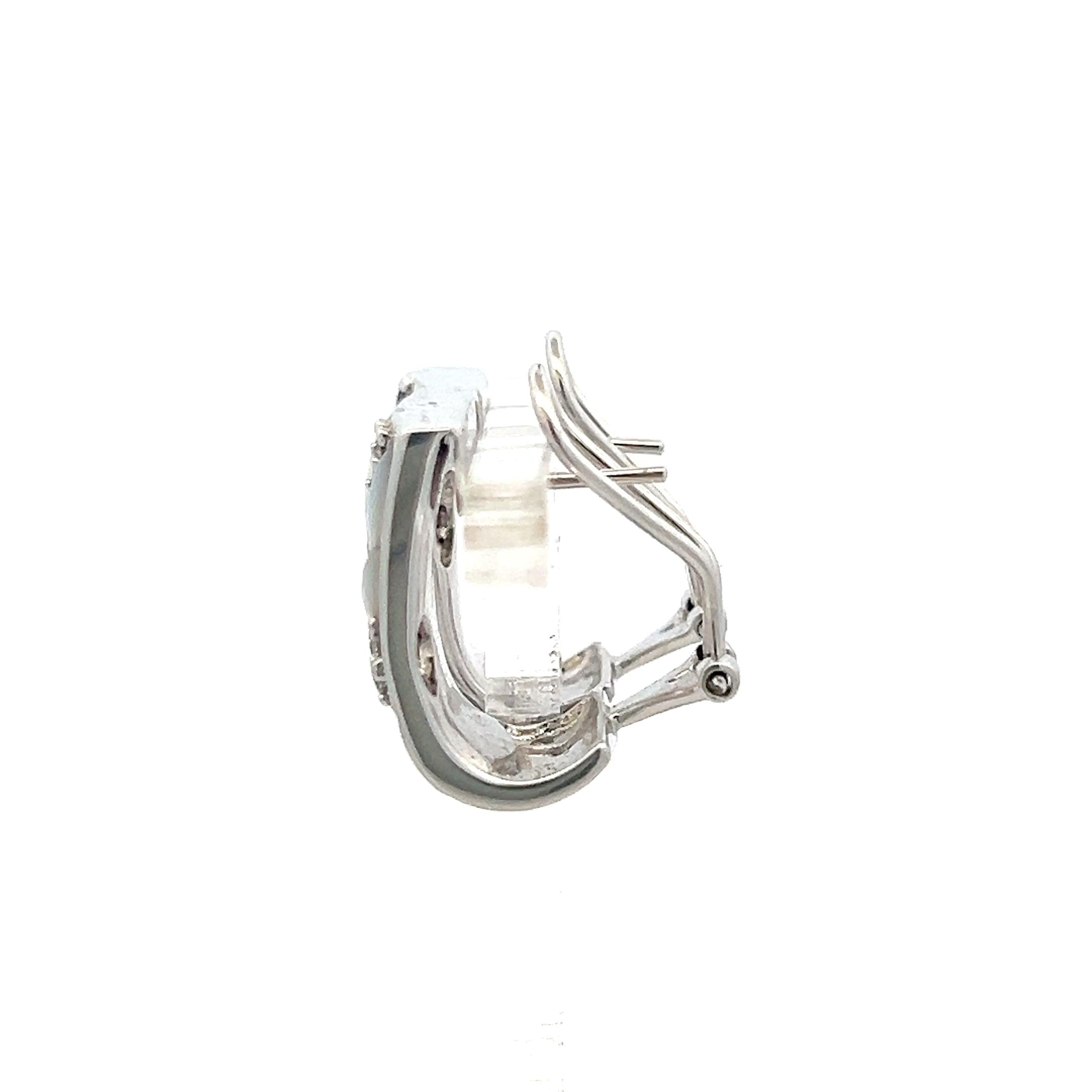 14K White Gold Clip-On Earrings with 0.2 Carat Round I SI Diamonds
