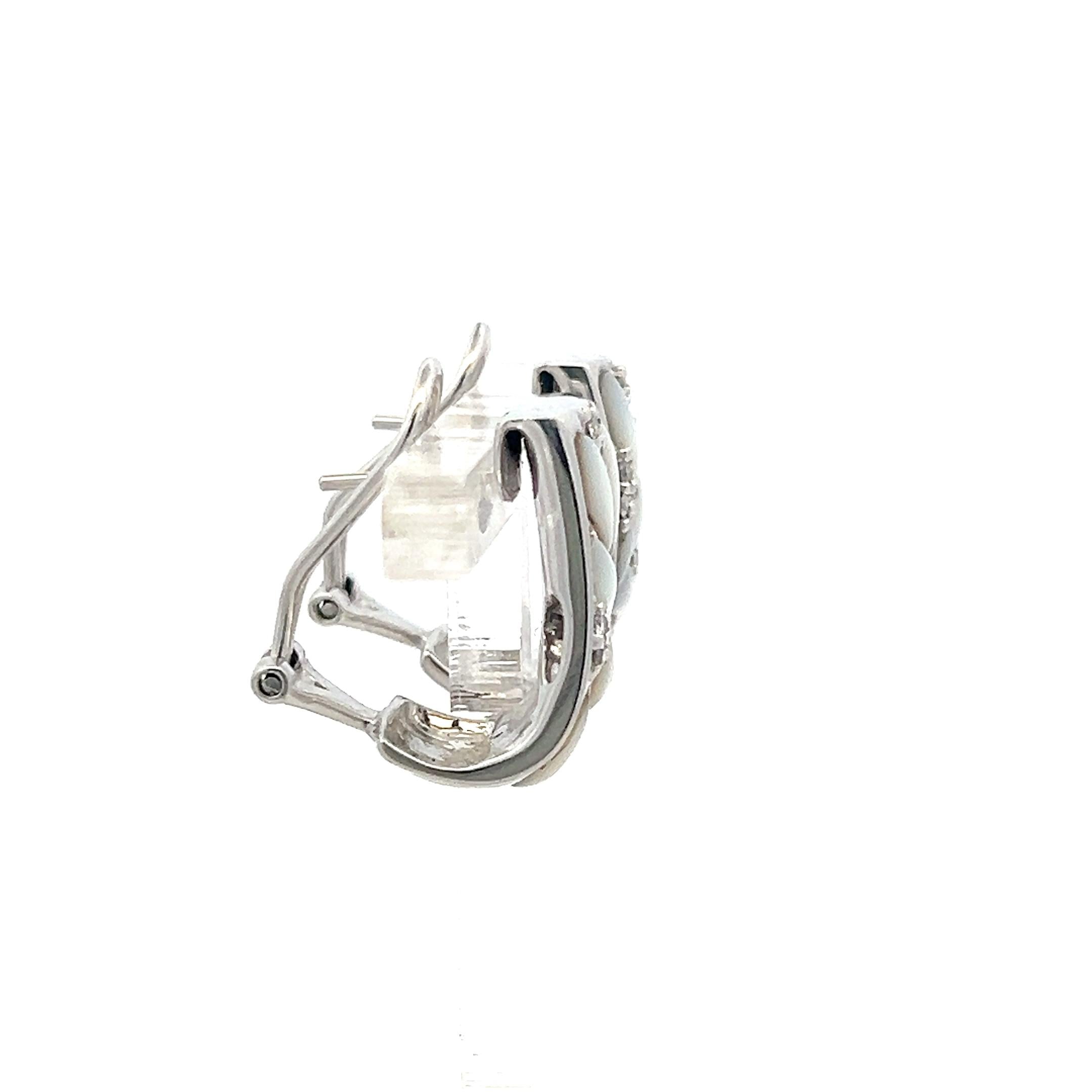 14K White Gold Clip-On Earrings with 0.2 Carat Round I SI Diamonds