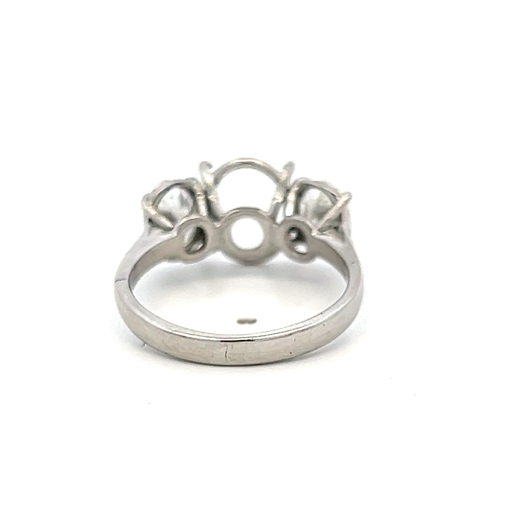 Platinum Semi Mount Ring with 1.43ct Oval GIA Diamonds Fits 10x8 MM 3.00ct