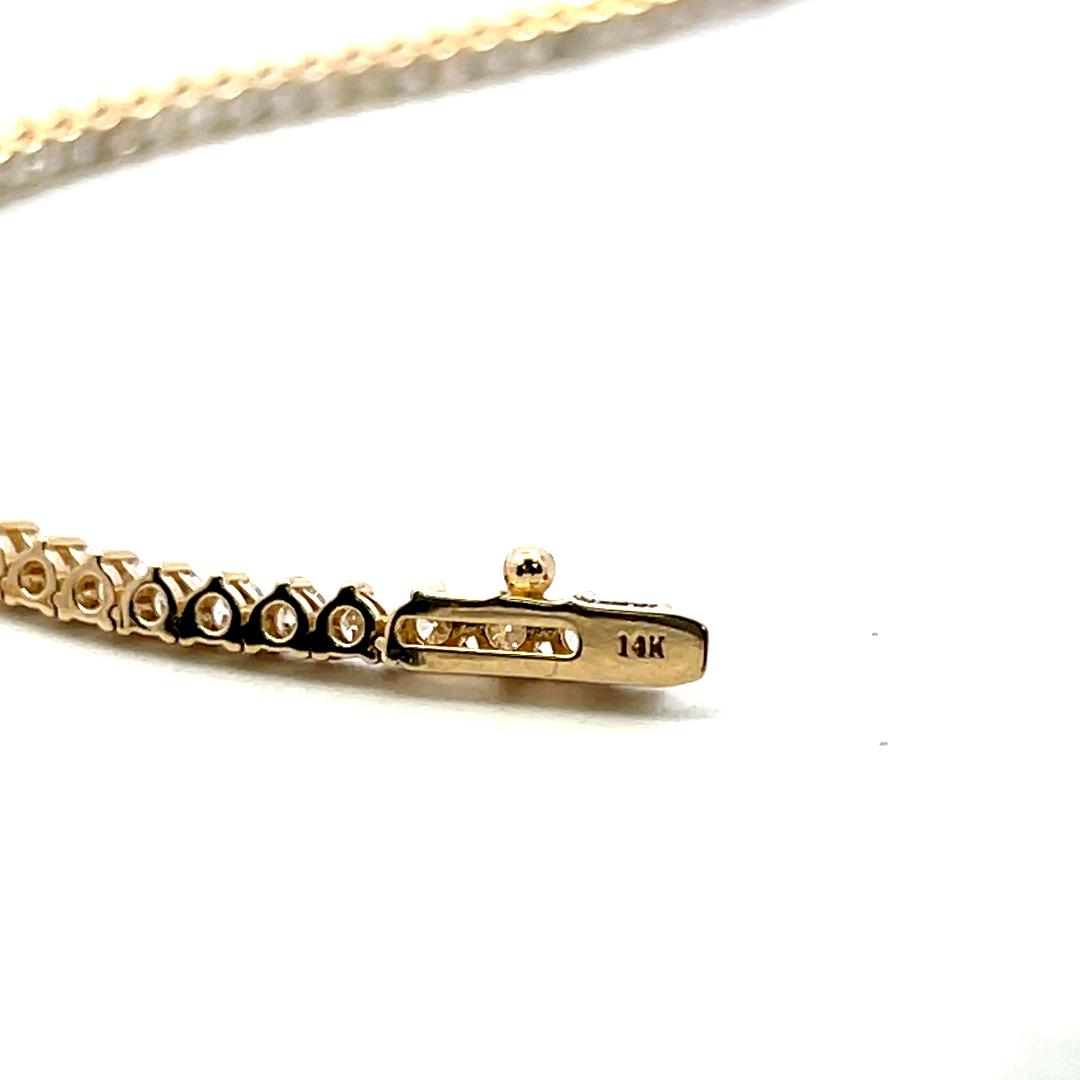 18K Yellow Gold Riviera Necklace with 8.83 Carat Round G SI Diamonds 17 Inch