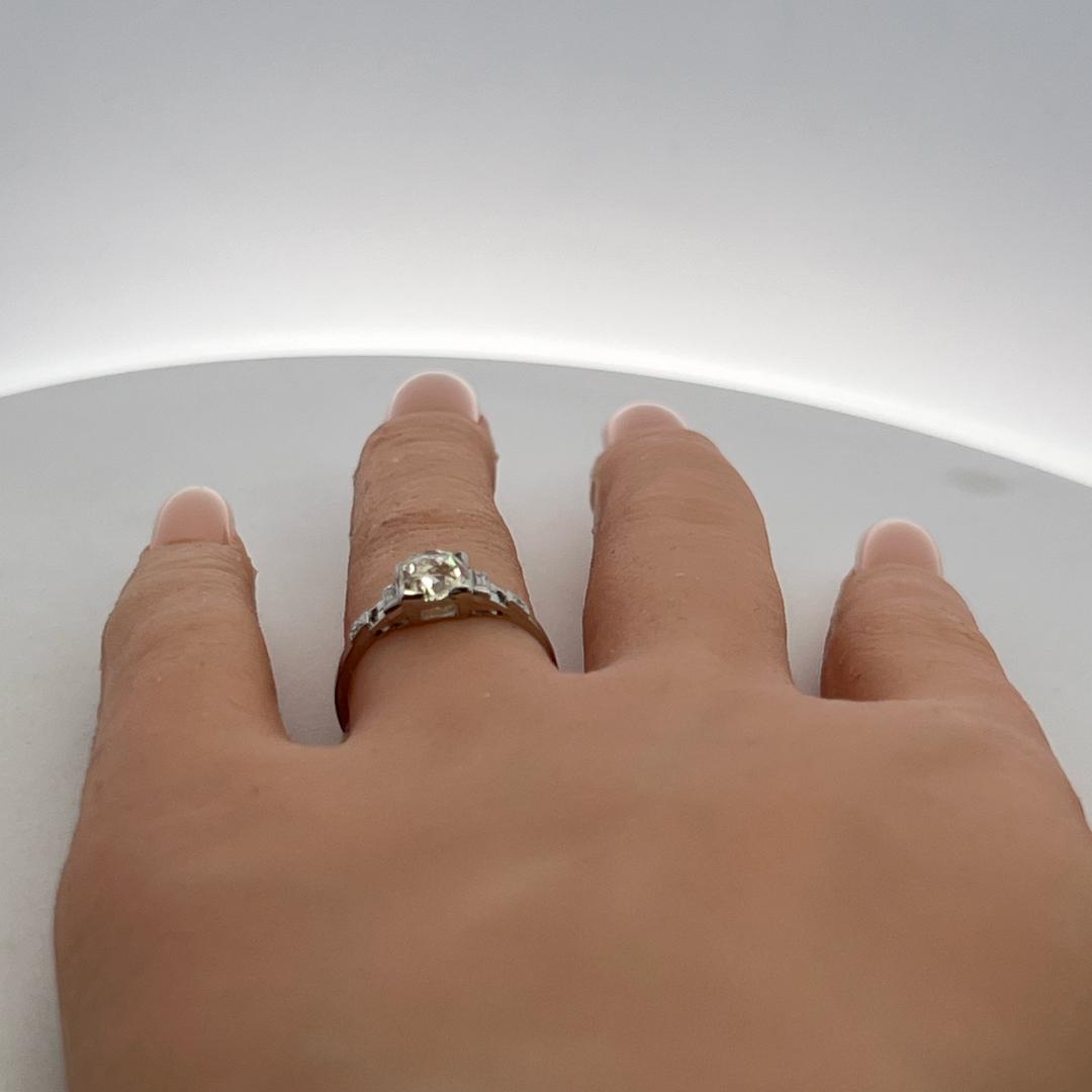 Platinum Engagement Ring with 1.36ct Old Miner & Mixed Cut Diamonds N SI1 GIA