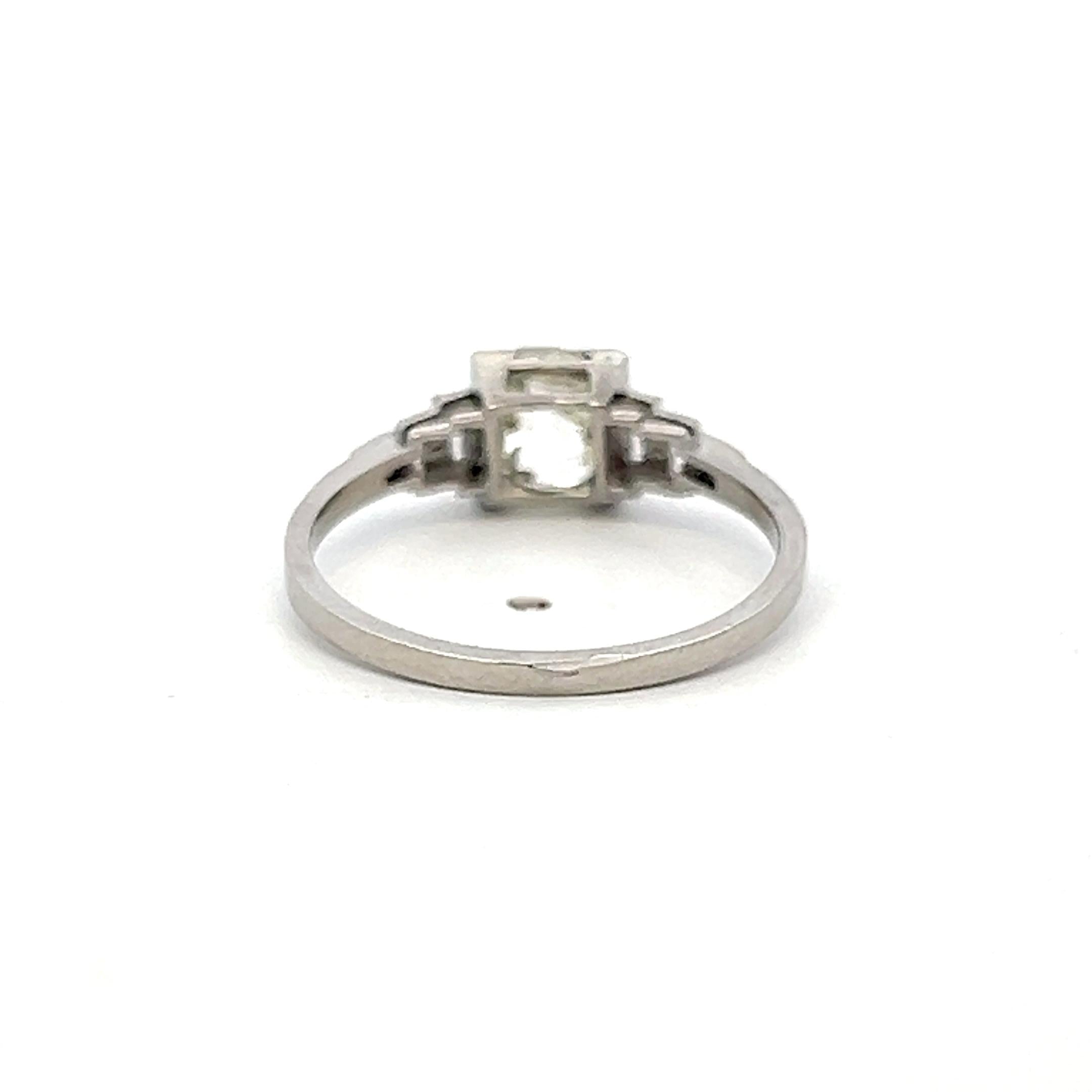 Platinum Engagement Ring with 1.36ct Old Miner & Mixed Cut Diamonds N SI1 GIA