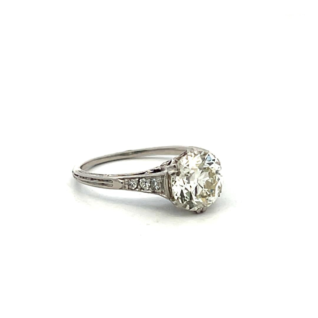 Platinum Engagement Ring with Total 1.44ct Circular & Round Diamonds M I2 GIA