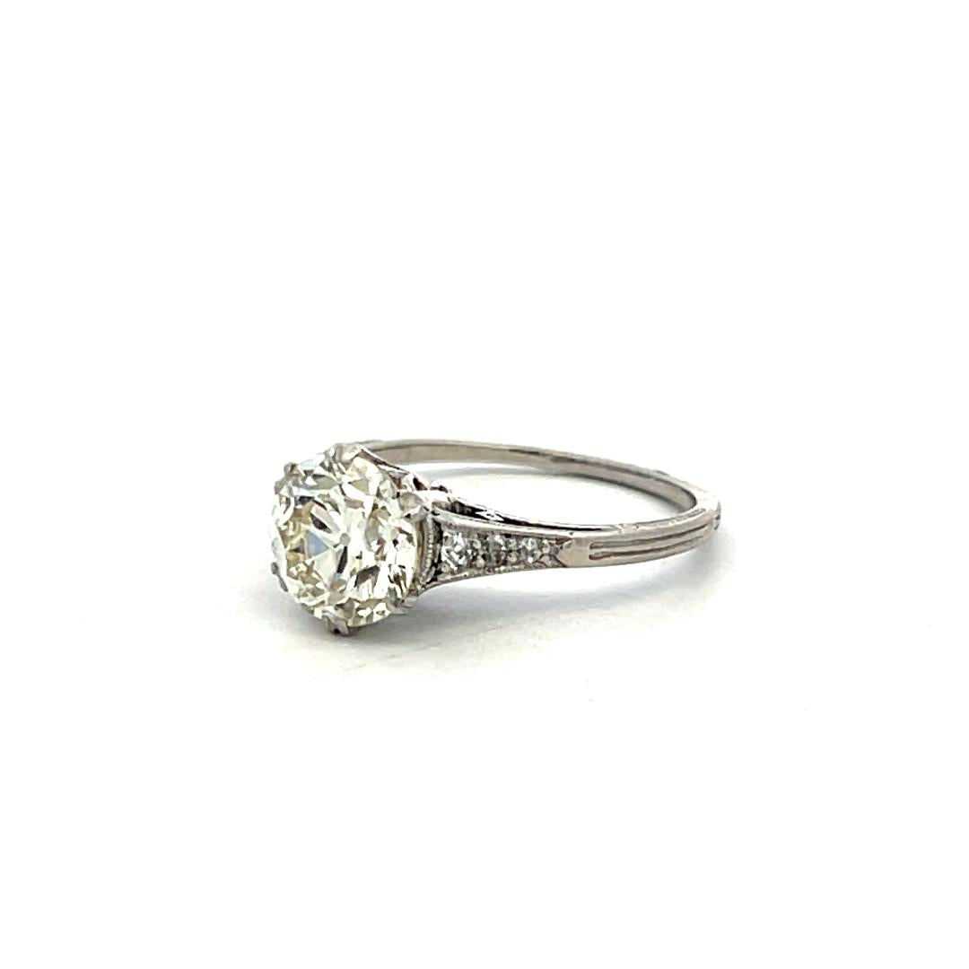 Platinum Engagement Ring with Total 1.44ct Circular & Round Diamonds M I2 GIA