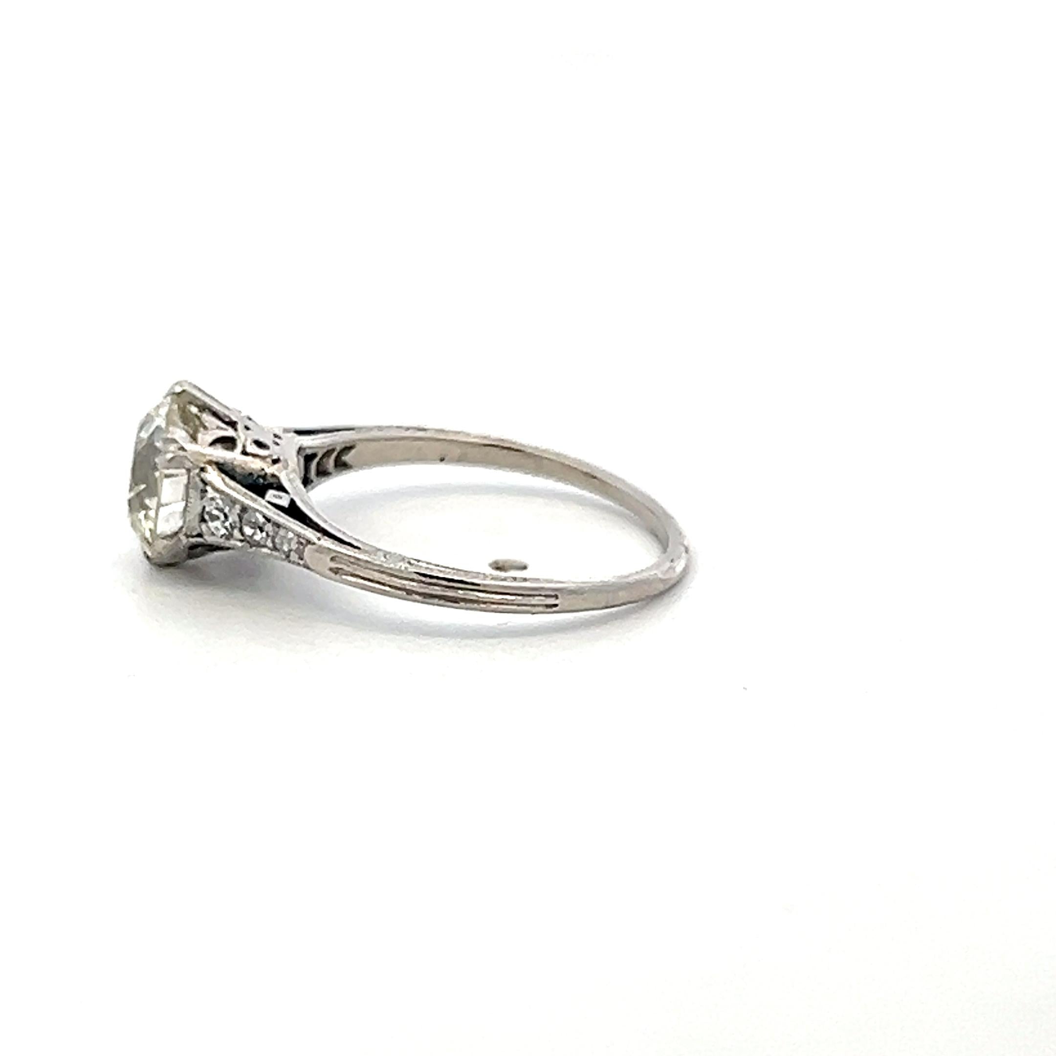 Platinum Engagement Ring with Total 1.44ct Circular & Round Diamonds M I2 GIA