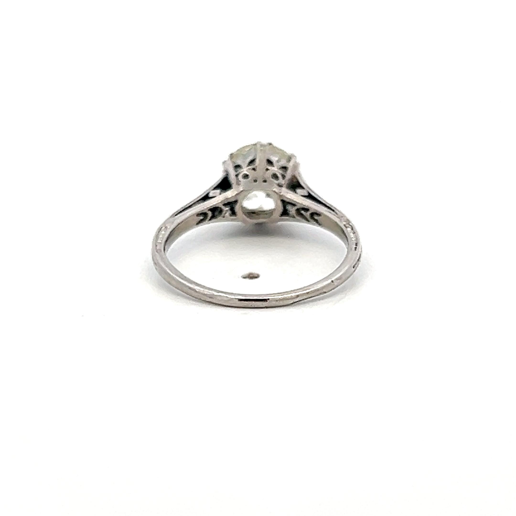 Platinum Engagement Ring with Total 1.44ct Circular & Round Diamonds M I2 GIA
