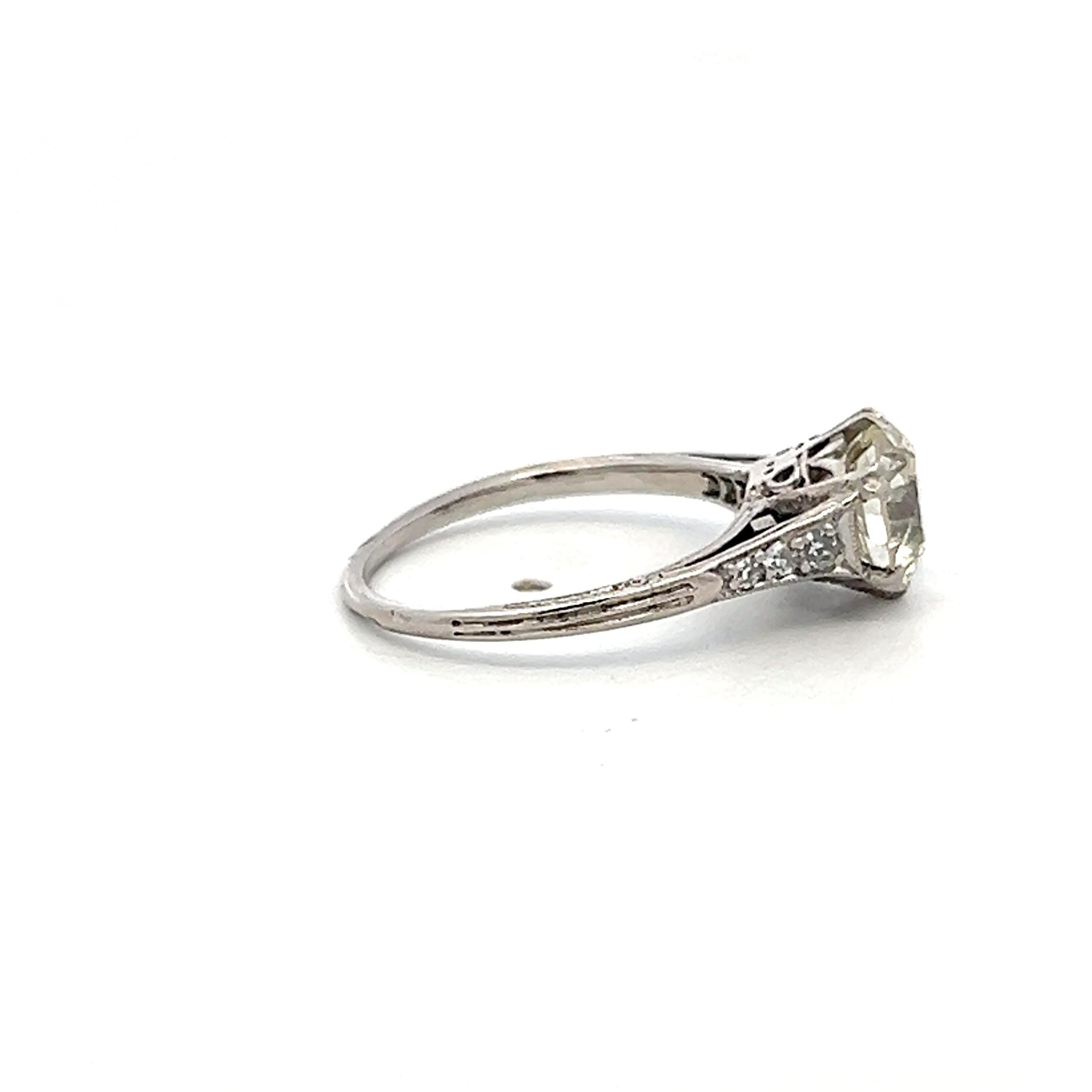 Platinum Engagement Ring with Total 1.44ct Circular & Round Diamonds M I2 GIA