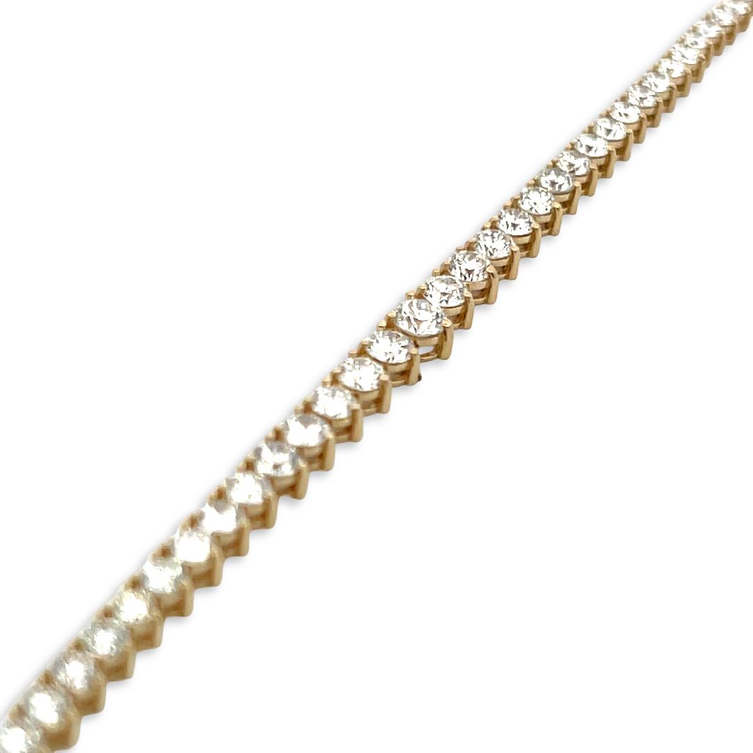 Vintage 14K Yellow Gold Riviera Necklace with 10.80 Carat Round Diamonds 17 Inch