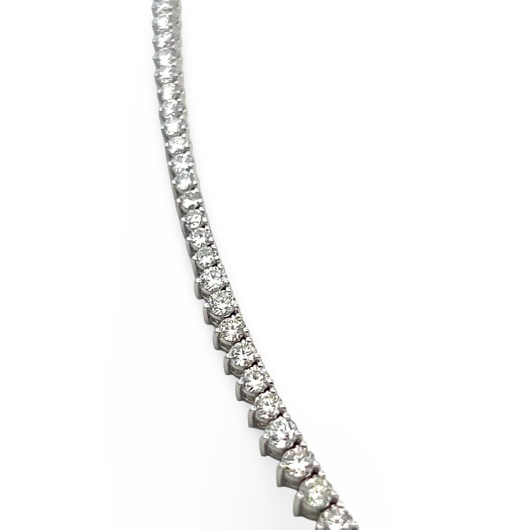Vintage 14K Yellow Gold Riviera Necklace with 5.35 Carat Diamonds 17 Inch