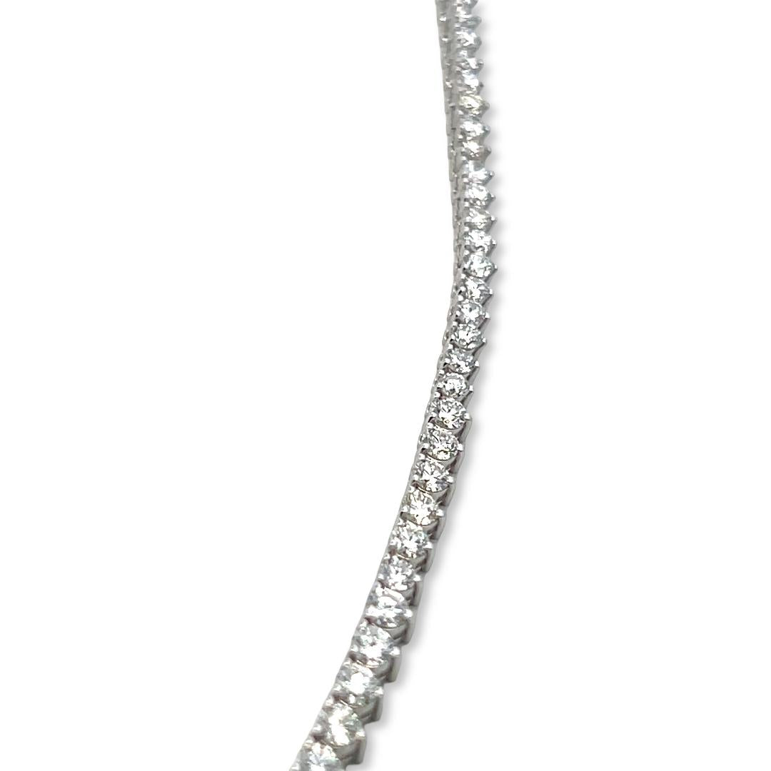 Vintage 14K Yellow Gold Riviera Necklace with 5.35 Carat Diamonds 17 Inch