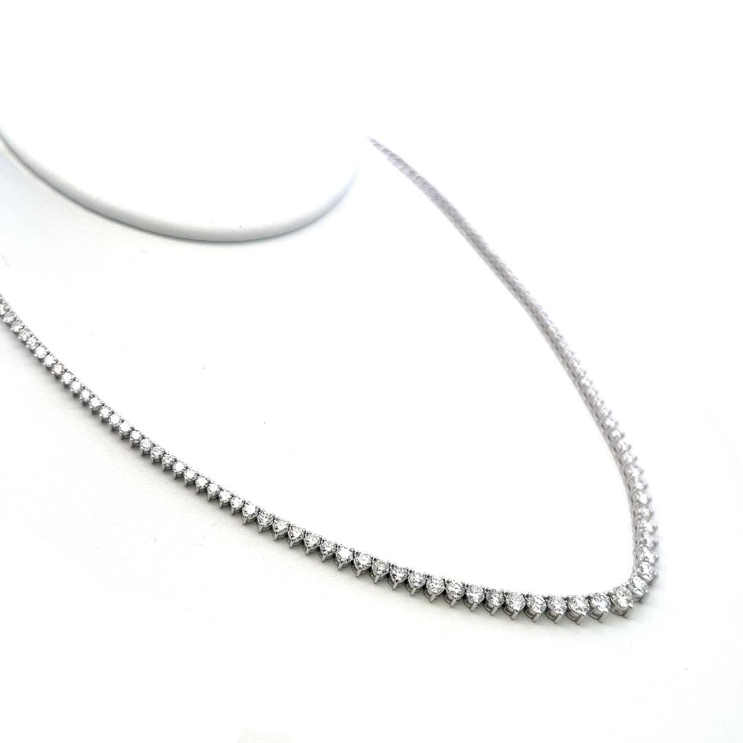 Vintage 14K Yellow Gold Riviera Necklace with 8.14 Carat Diamonds 17 Inch
