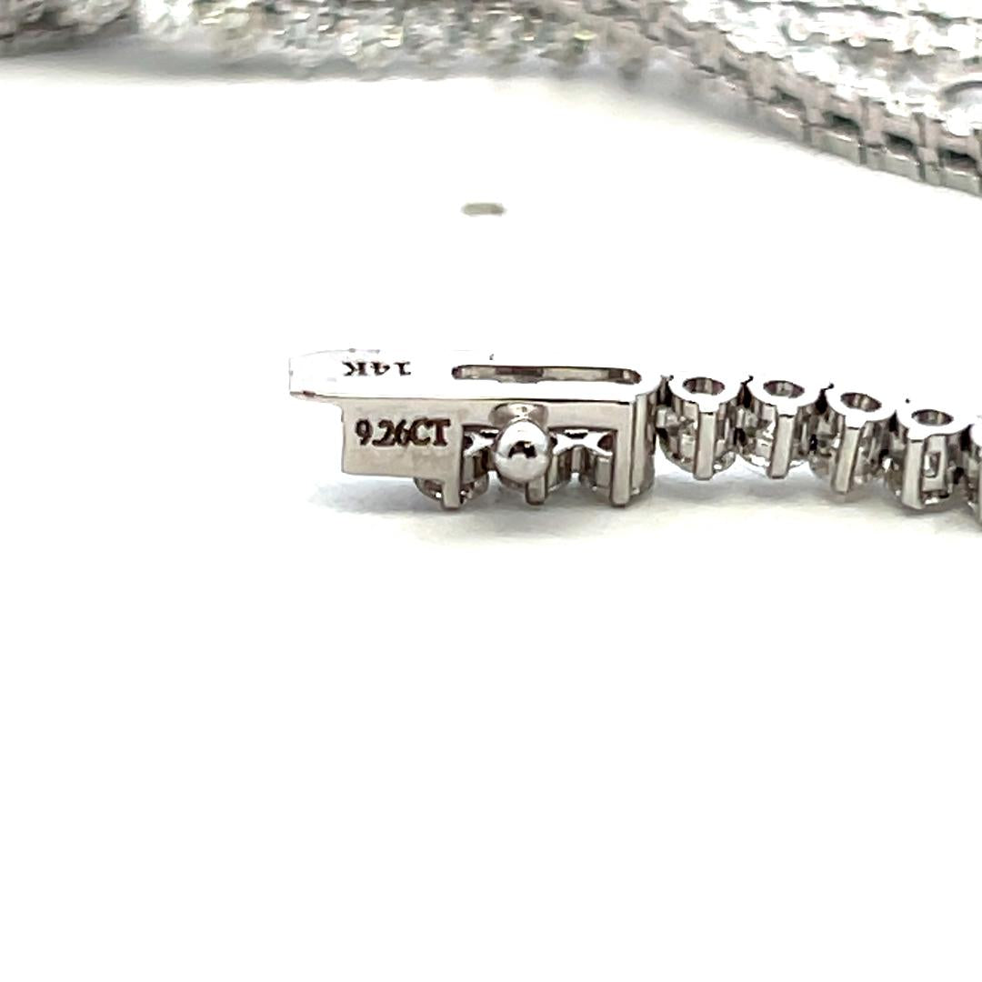 Vintage 14K Yellow Gold Riviera Necklace with 8.14 Carat Diamonds 17 Inch