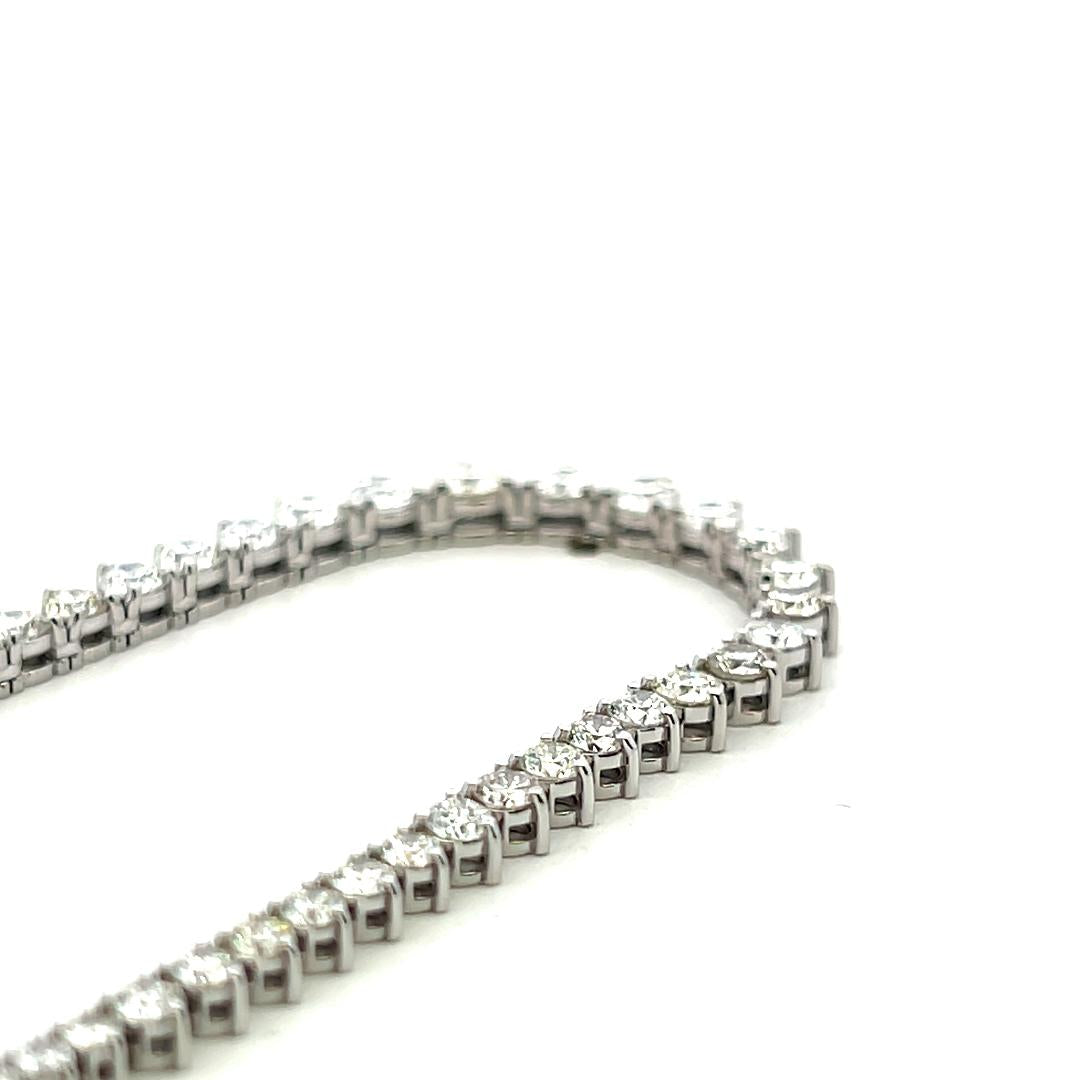 Vintage 14K Yellow Gold Riviera Necklace with 8.14 Carat Diamonds 17 Inch