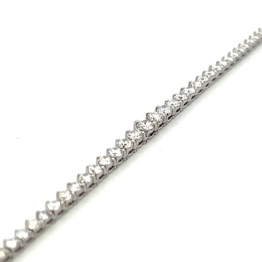 18K Yellow Gold Riviera Necklace with 7.79 Carat Round G SI Diamonds Size 17