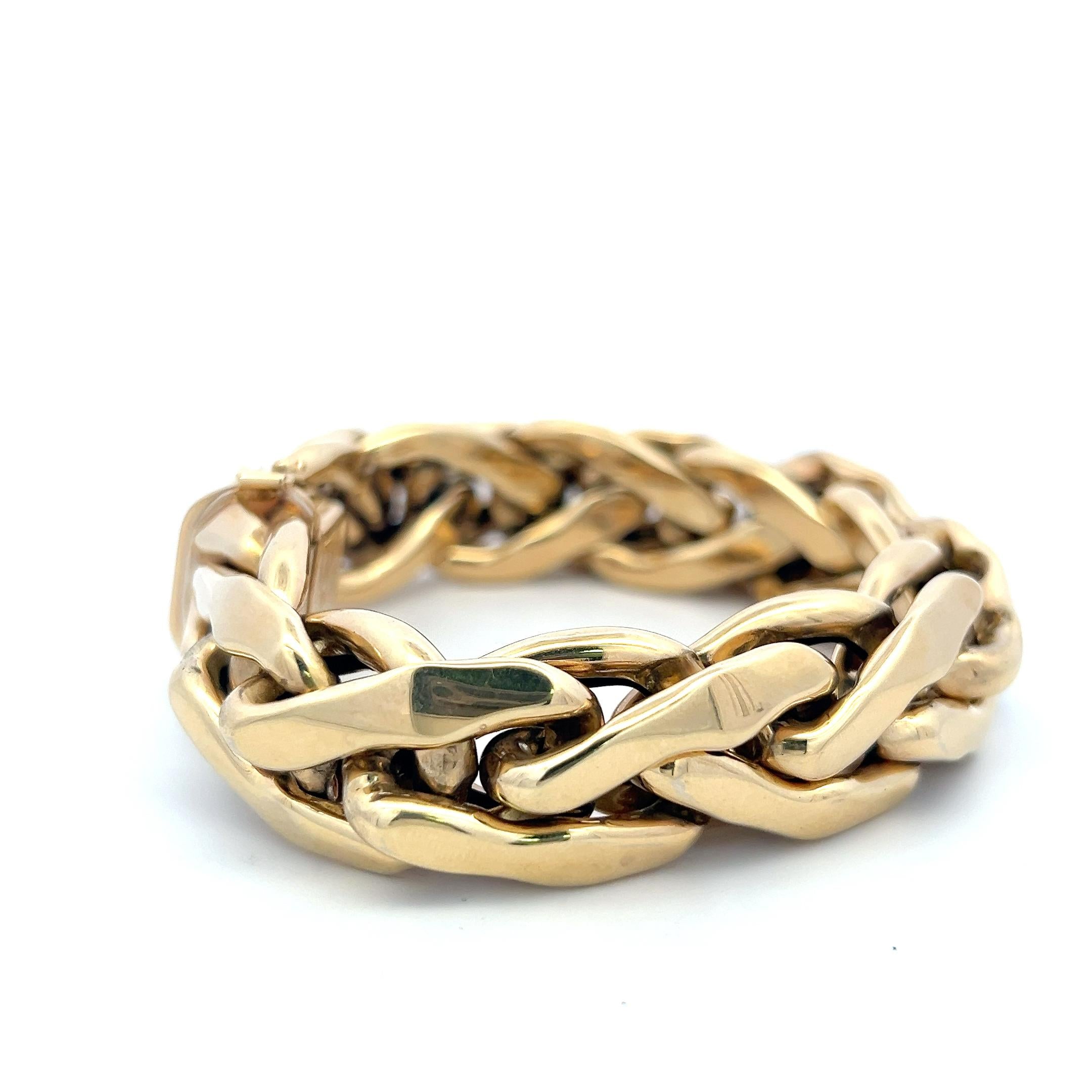 Vintage 14 Karat Yellow Gold Bold Link Bracelet 41.15 Grams