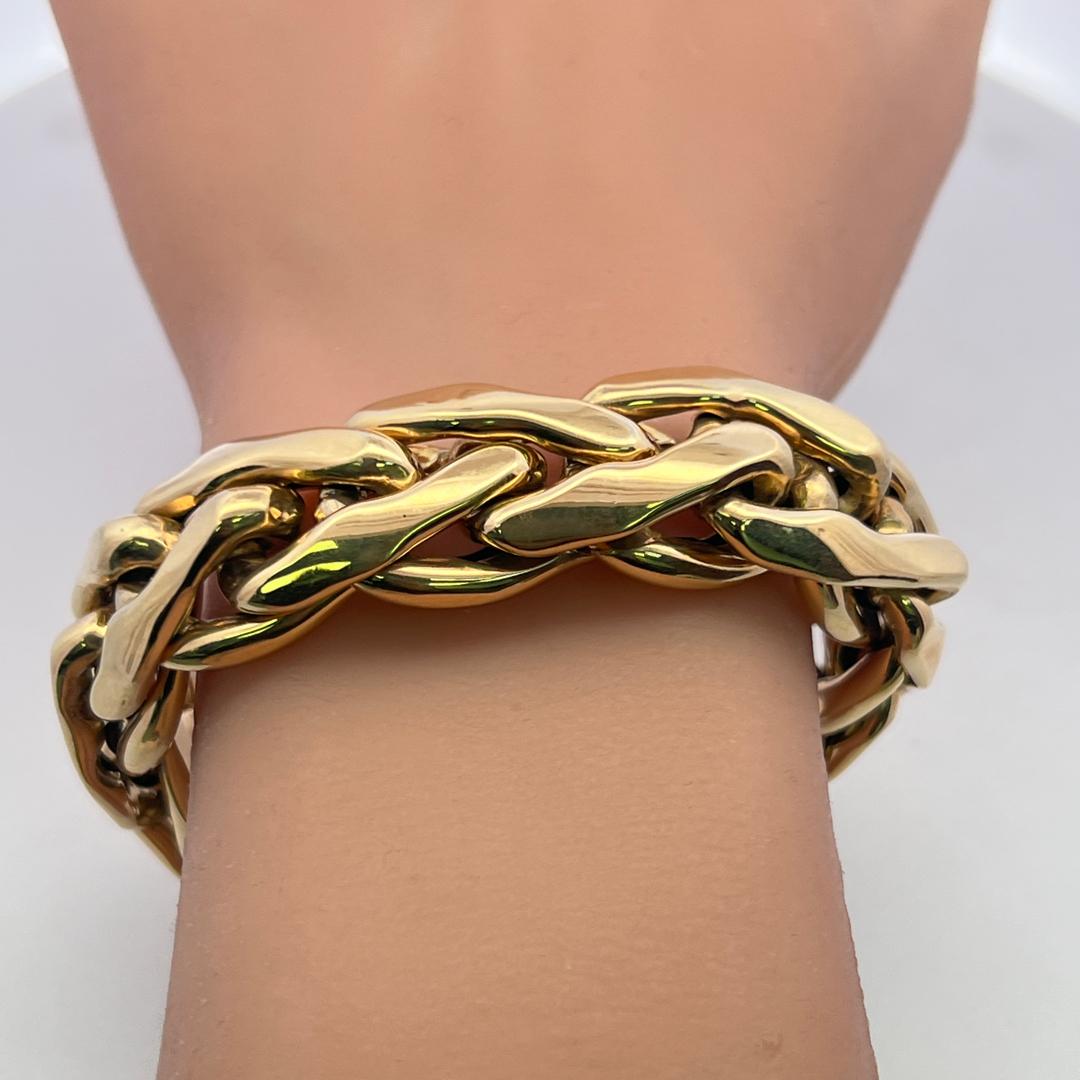 Vintage 14 Karat Yellow Gold Bold Link Bracelet 41.15 Grams