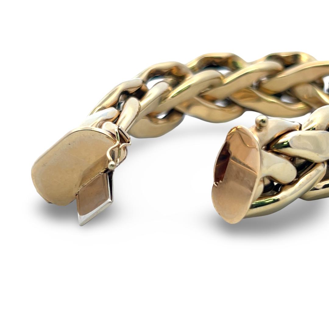 Vintage 14 Karat Yellow Gold Bold Link Bracelet 41.15 Grams