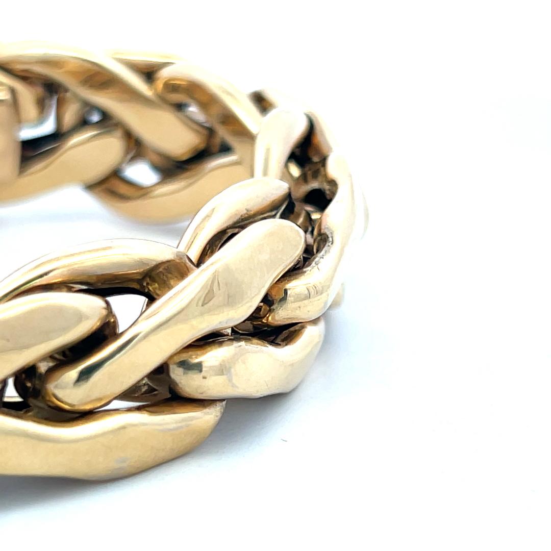 Vintage 14 Karat Yellow Gold Bold Link Bracelet 41.15 Grams