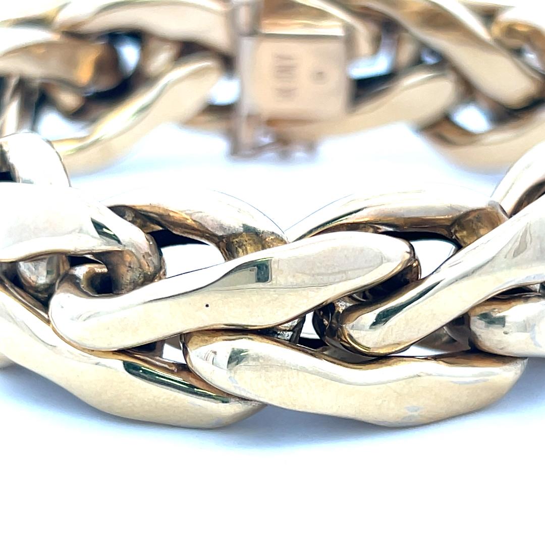 Vintage 14 Karat Yellow Gold Bold Link Bracelet 41.15 Grams