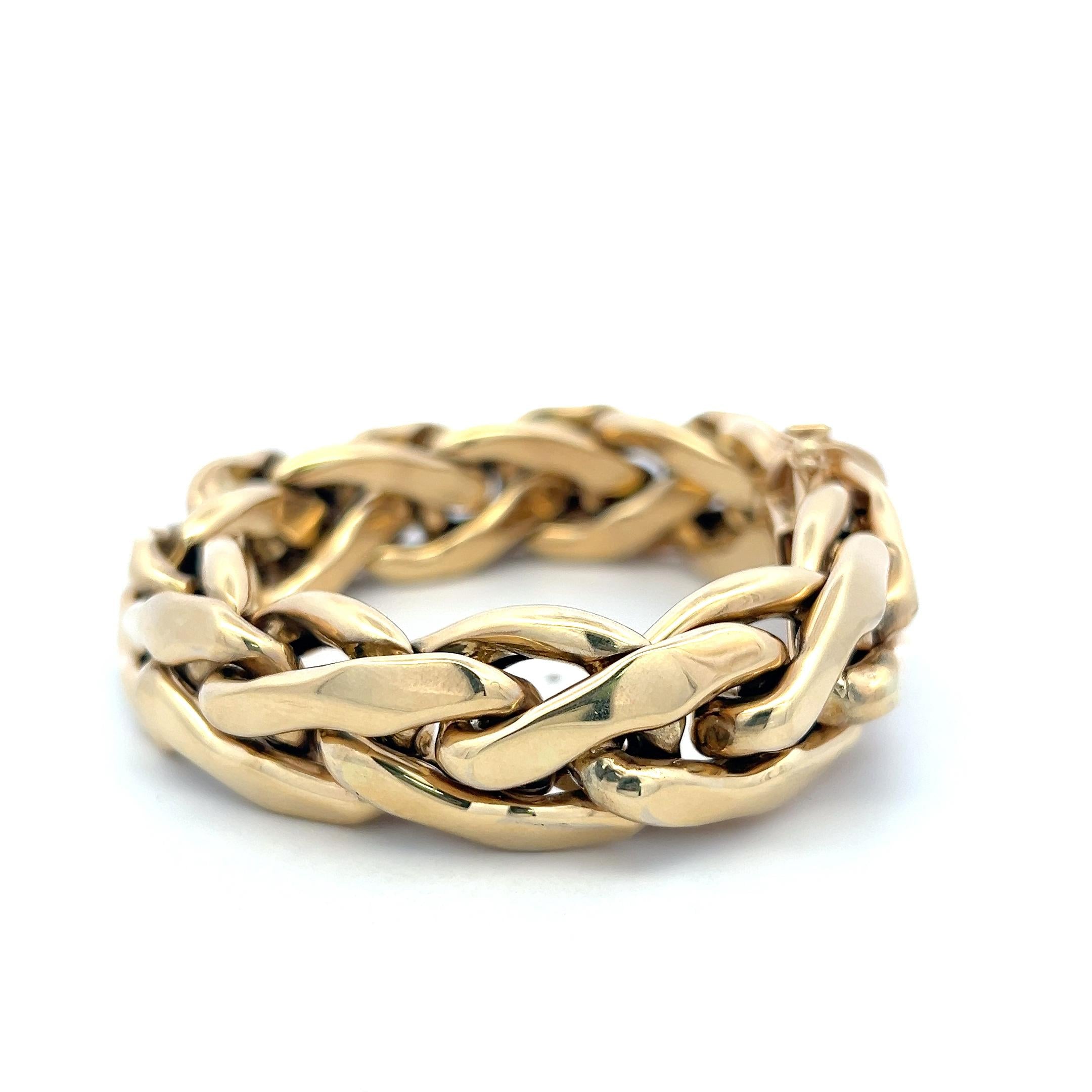 Vintage 14 Karat Yellow Gold Bold Link Bracelet 41.15 Grams