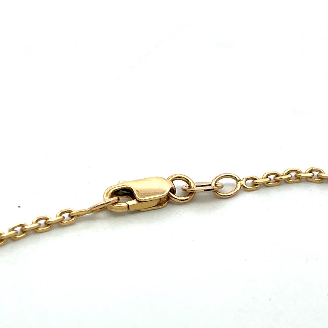 14K Yellow Gold Pendant Necklace with 0.37 Carat Round Diamonds & Tiger Eye