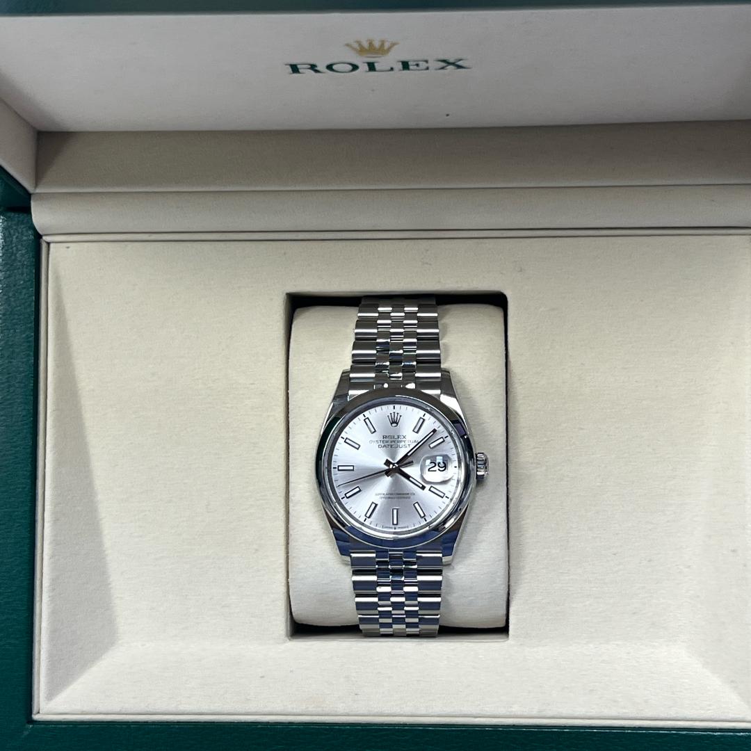 Rolex Datejust 36mm Stainless Steel Jubilee Silver Dial 126200 Wristwatch