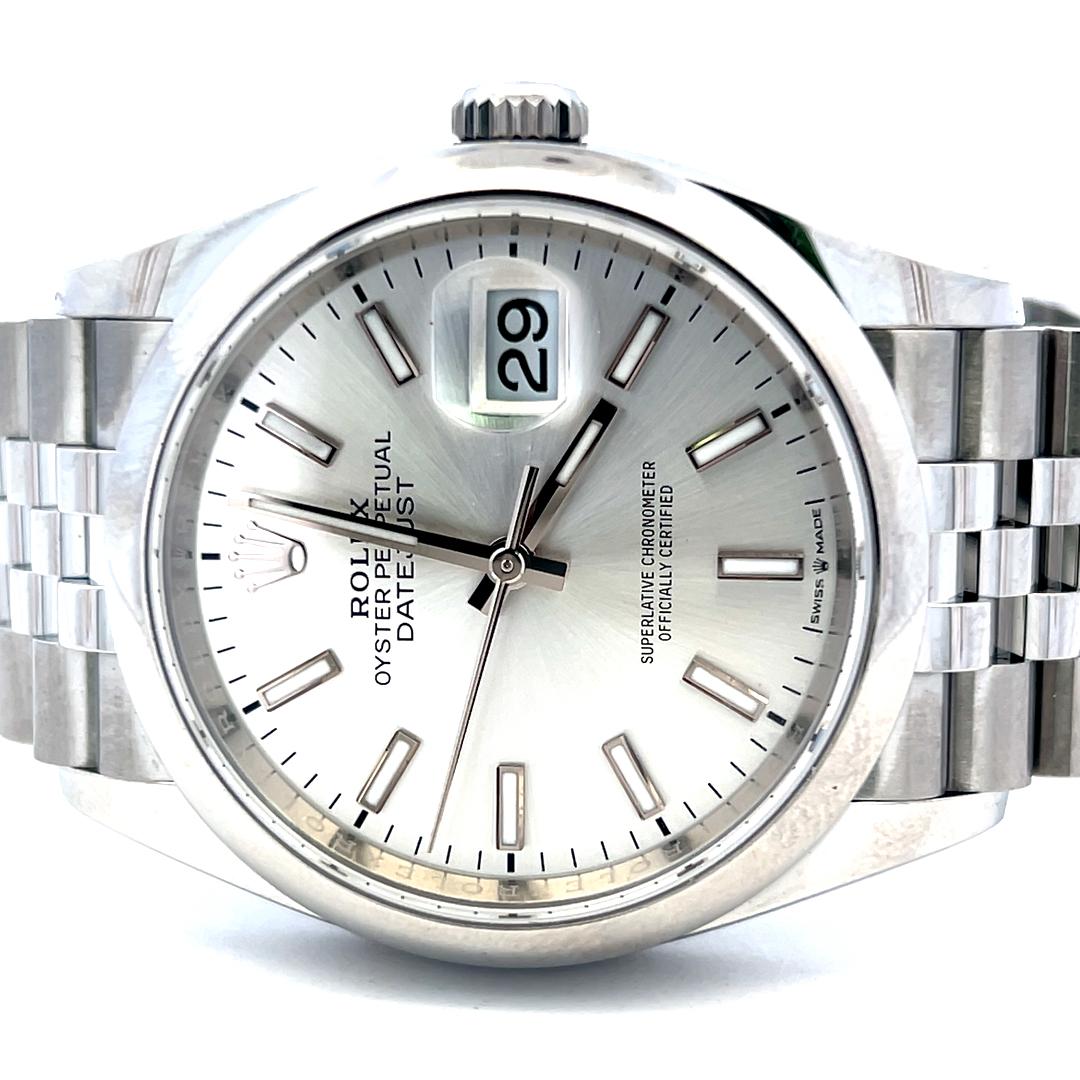 Rolex Datejust 36mm Stainless Steel Jubilee Silver Dial 126200 Wristwatch