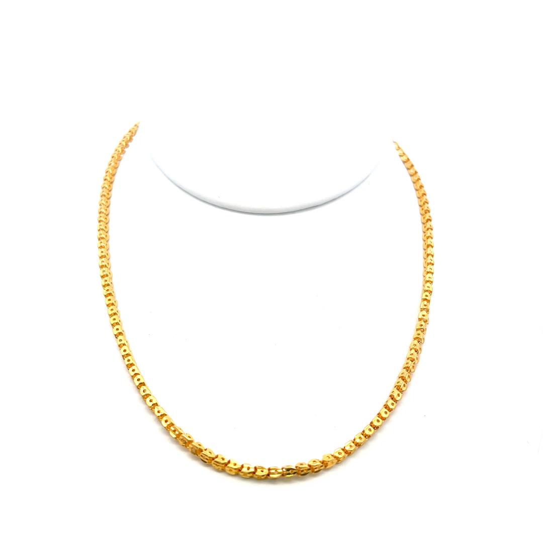 Vintage 24 Karat Yellow Gold Bold Chain Necklace 19 Inch 23.26 Grams