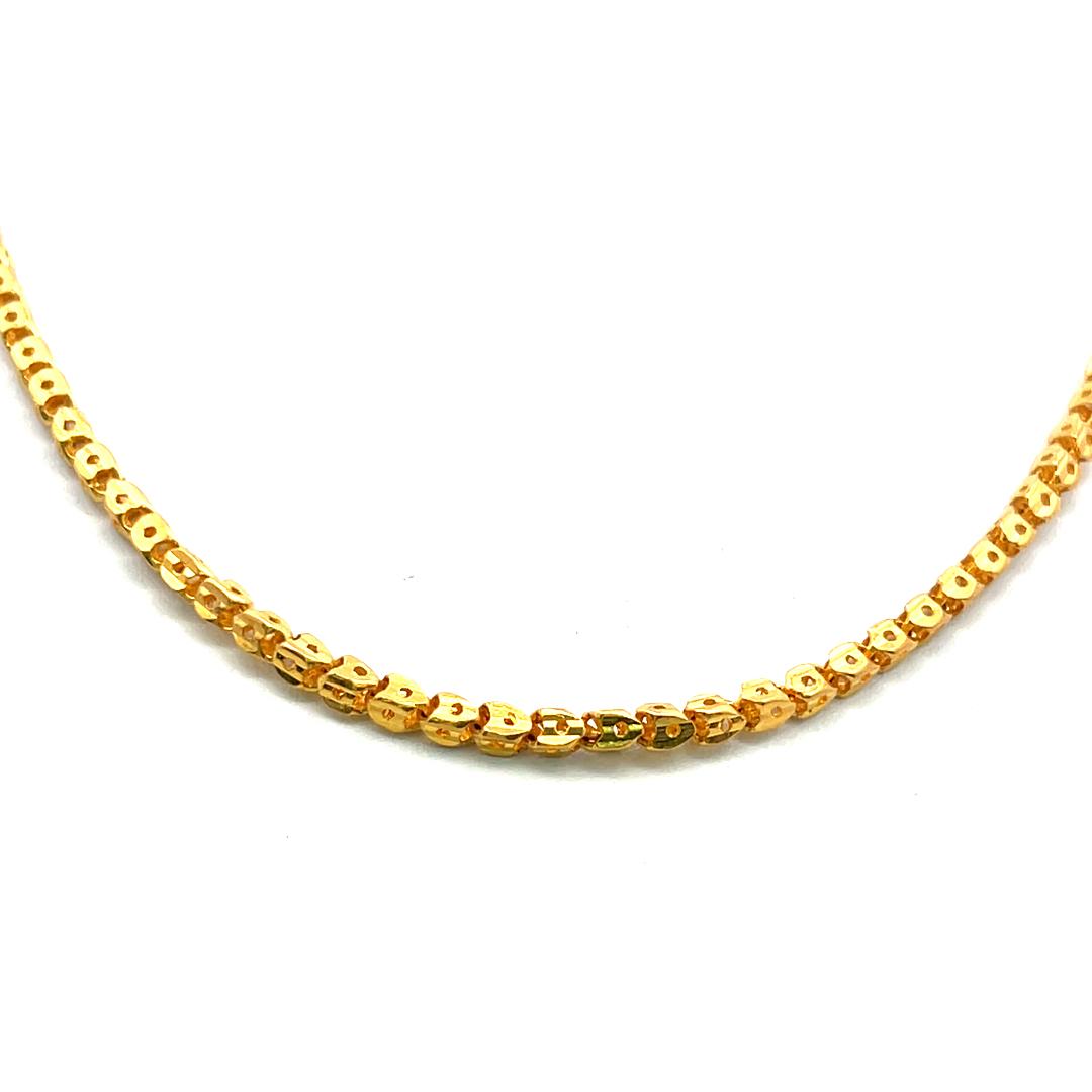 Vintage 24 Karat Yellow Gold Bold Chain Necklace 19 Inch 23.26 Grams