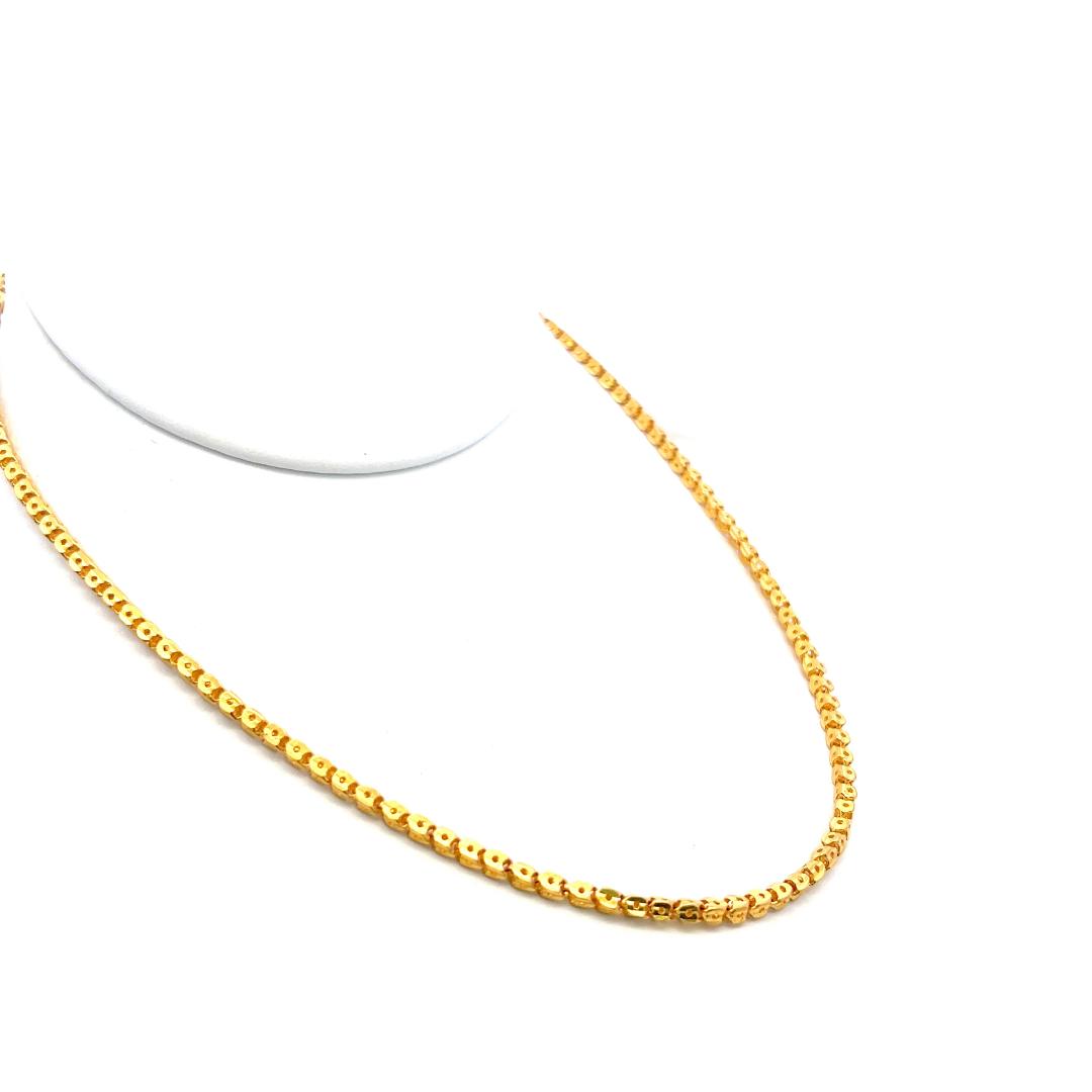 Vintage 24 Karat Yellow Gold Bold Chain Necklace 19 Inch 23.26 Grams