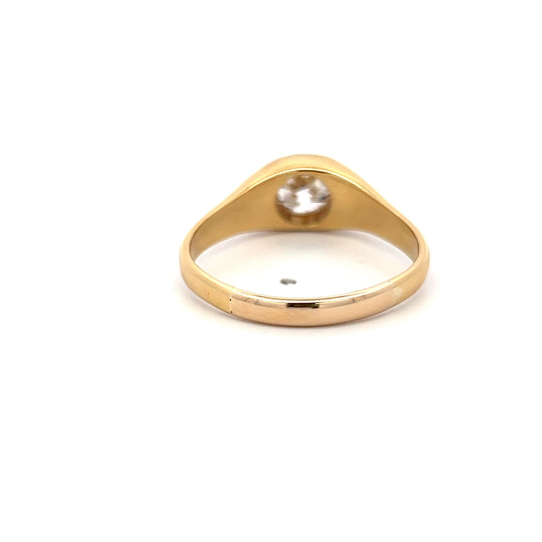 Vintage 22K Yellow Gold Engagement Ring with 1.23ct Circular Diamonds H I1 GIA