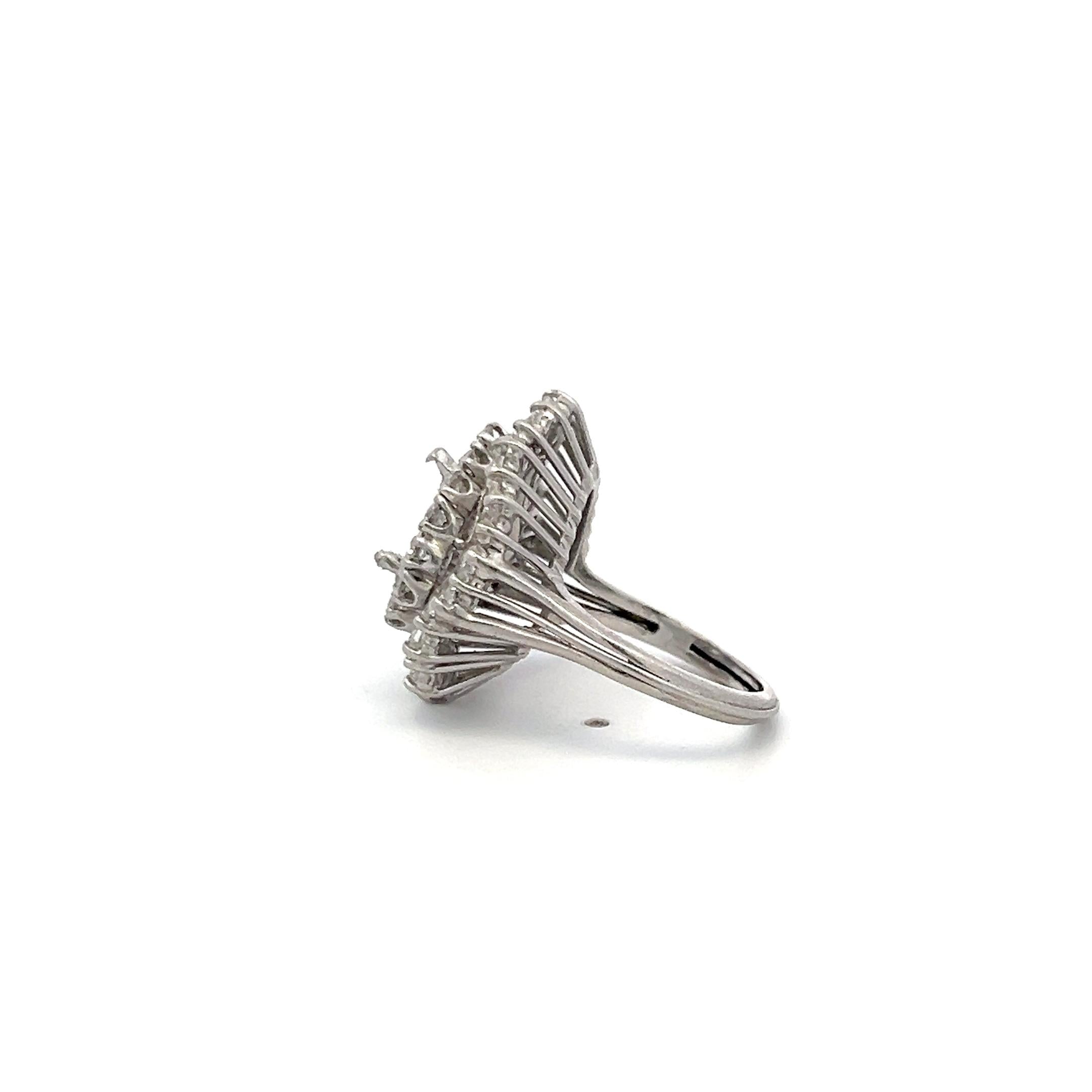 Platinum Semi Mount Ring with 2.16 Carat I-SI Diamonds Fits 8.65x5.25mm 0.85ct++