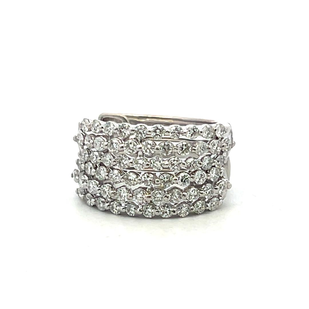 Vintage 18K White Gold Hoop Earrings with 1 Carat Round I I1 Diamonds