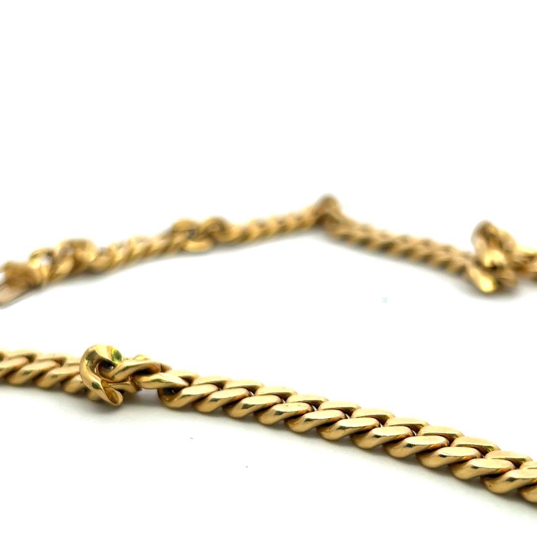 18K Yellow Gold Choker Necklace with 1.3 Carat Round  I VS Diamonds 15 Inches