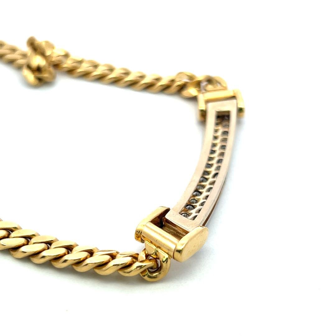 18K Yellow Gold Choker Necklace with 1.3 Carat Round  I VS Diamonds 15 Inches
